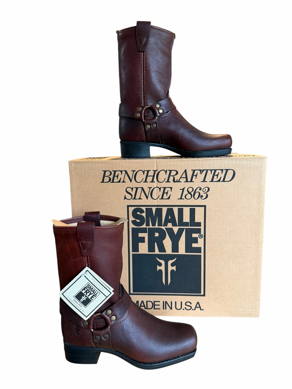 Frye NEW Youth Vintage Small Frye Pull On Harness Boots Size 1 #267087